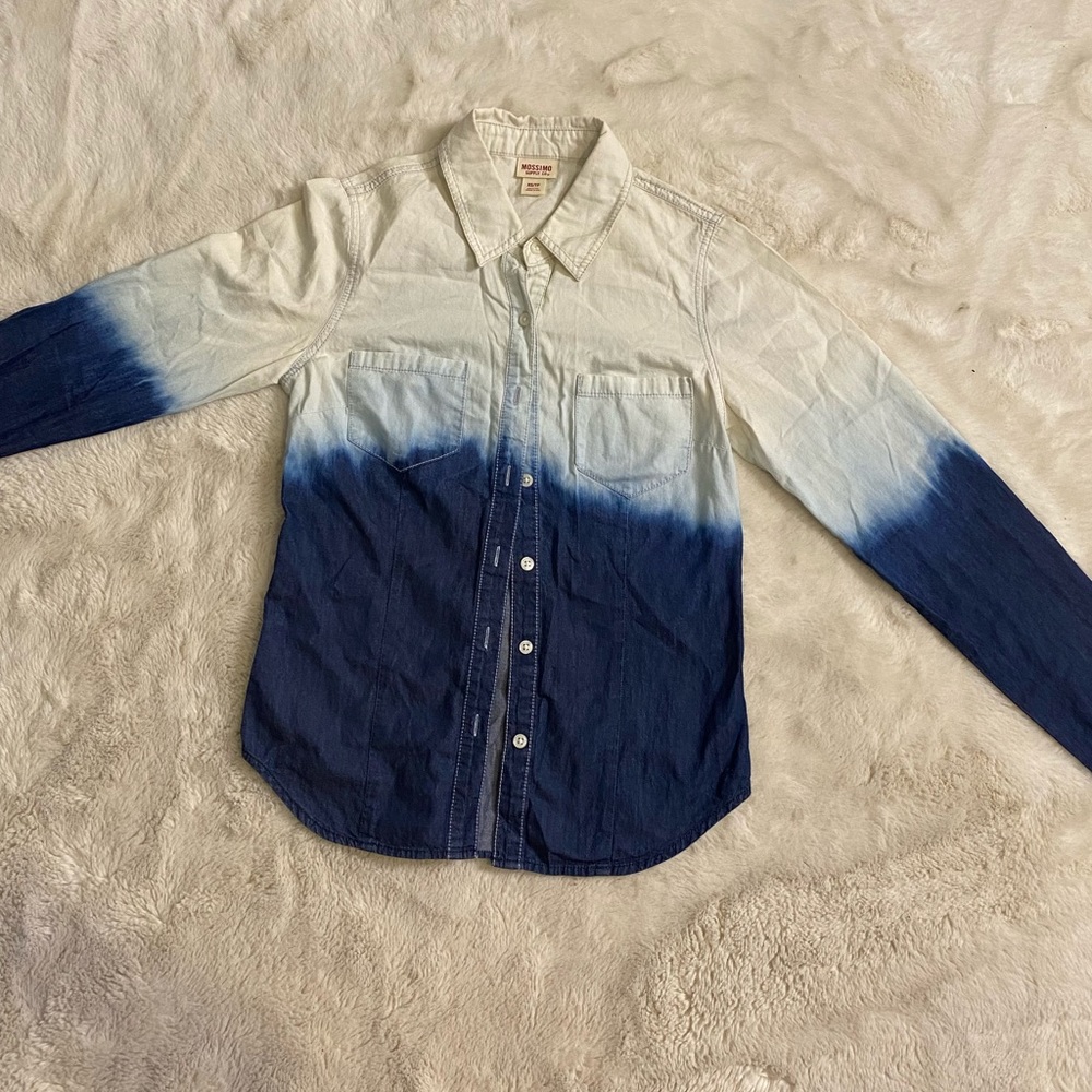 Ombré Bleached Button Down Shirt